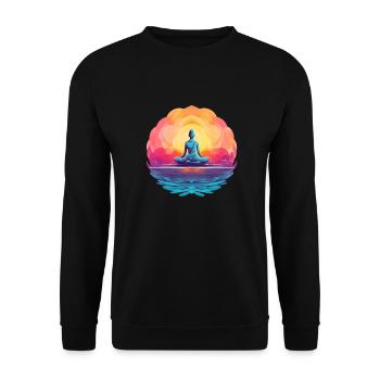 Yoga Méditation Femmes Lotus Flower Design - Sweat-shirt Unisexe - noir - Devant - Alina (178cm) & Michal (187cm)