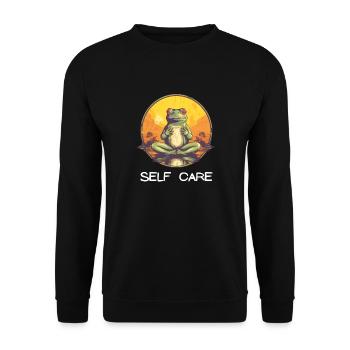 Yoga Meditation Meditate and Enhance - Unisex Sweatshirt - black - Front - Alina (178cm) & Michal (187cm)
