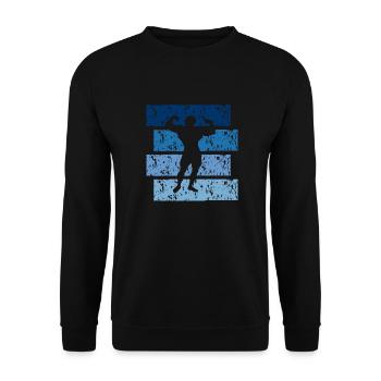 Bodybuilding-Geschenk Vintage - Unisex Pullover - Schwarz - Vorne - Alina (178cm) & Michal (187cm)