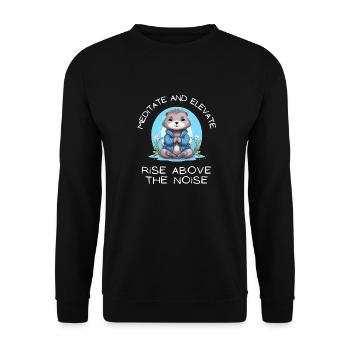 Yoga Meditation Jump Start Your Zen Otter Tea - Unisex Sweatshirt - black - Front - Alina (178cm) & Michal (187cm)