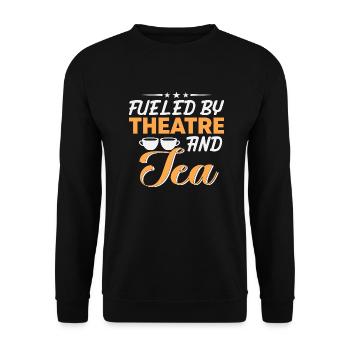 Fueled by Theatre and Tea - Unisex Pullover - Schwarz - Vorne - Alina (178cm) & Michal (187cm)