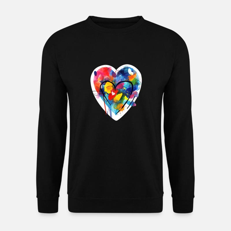 Love Heart - Unisex Pullover - Schwarz