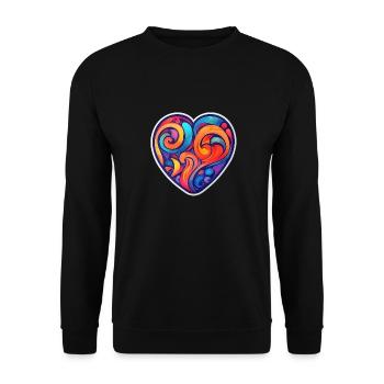 Colorful Heart - Unisex Sweatshirt - black - Front - Alina (178cm) & Michal (187cm)