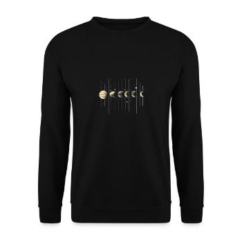 Mondphasen - Unisex Pullover - Schwarz - Vorne - Alina (178cm) & Michal (187cm)