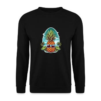 Pineapple Beach - Funny Summer Holiday T-Shirt - Unisex Sweatshirt - black - Front - Alina (178cm) & Michal (187cm)