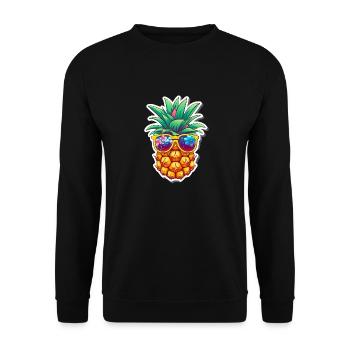 Pineapple Beach - Lustiges Sommerurlaubs-T-Shirt - Unisex Pullover - Schwarz - Vorne - Alina (178cm) & Michal (187cm)