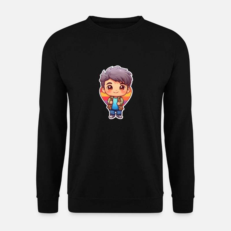 Garçon d’anime mignon - Sweat-shirt Unisexe - noir
