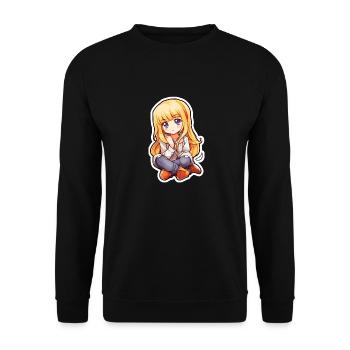 Mignonne fille d’anime - Sweat-shirt Unisexe - noir - Devant - Alina (178cm) & Michal (187cm)
