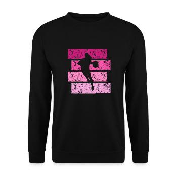 Basketball cadeau Vintage - Sweat-shirt Unisexe - noir - Devant - Alina (178cm) & Michal (187cm)