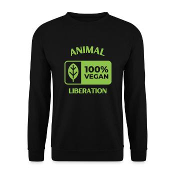 Animal Liberation, vegan - Unisex Sweatshirt - black - Front - Alina (178cm) & Michal (187cm)