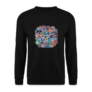 Gaming Artwork - Unisex Sweatshirt - black - Front - Alina (178cm) & Michal (187cm)