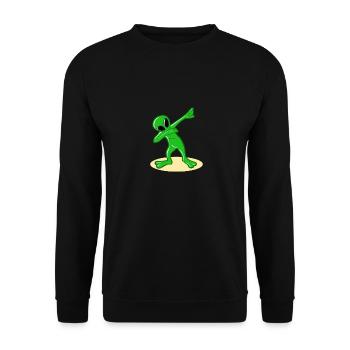 Dabbing Alien Dab Dance UFO Lover Gift Idea - Unisex Sweatshirt - black - Front - Alina (178cm) & Michal (187cm)