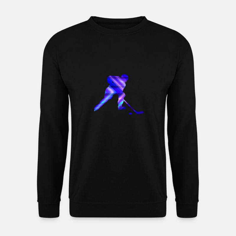Eishockey Spieler Double Exposure Puck Geschenk - Unisex Pullover - Schwarz