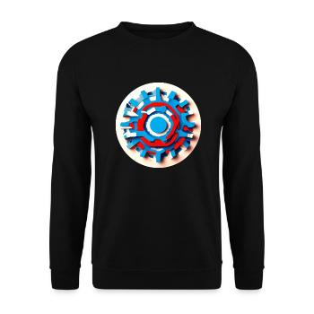 Roue dentée psychédélique abstraite - Sweat-shirt Unisexe - noir - Devant - Alina (178cm) & Michal (187cm)
