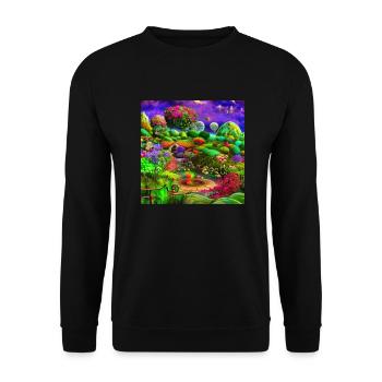 Jardin surréaliste - Sweat-shirt Unisexe - noir - Devant - Alina (178cm) & Michal (187cm)