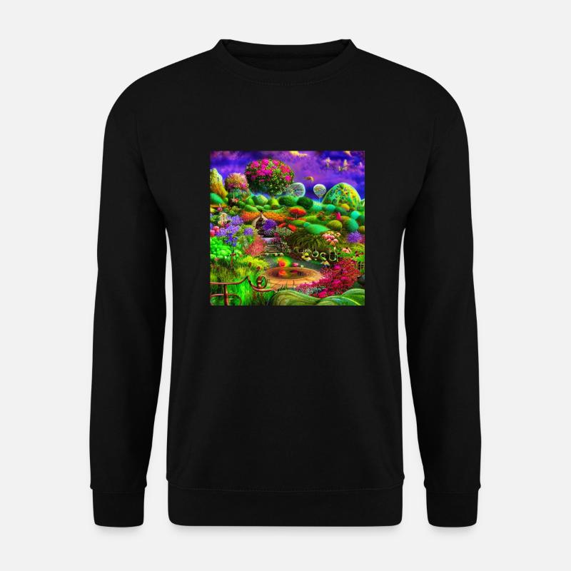 Surreal Garten - Unisex Pullover - Schwarz