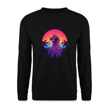 Synthwave Chicken Sunset - Sweat-shirt Unisexe - noir - Devant - Alina (178cm) & Michal (187cm)