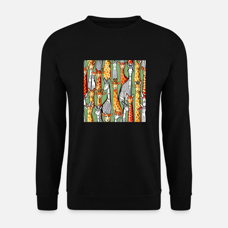 Glückliches Giraffenmuster - Unisex Pullover - Schwarz