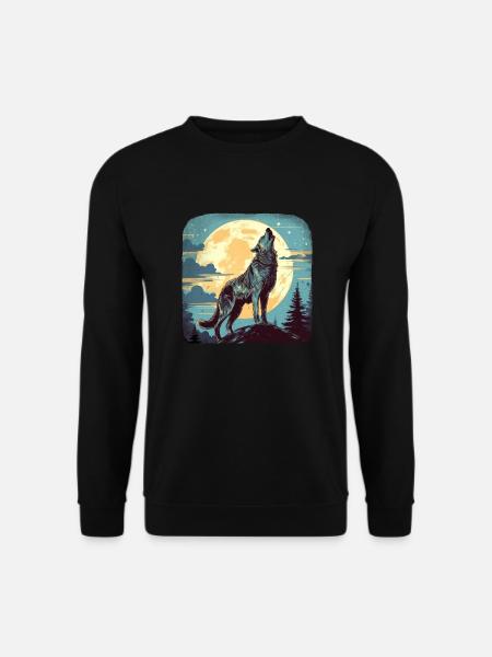 Wolf - Unisex Pullover - Schwarz