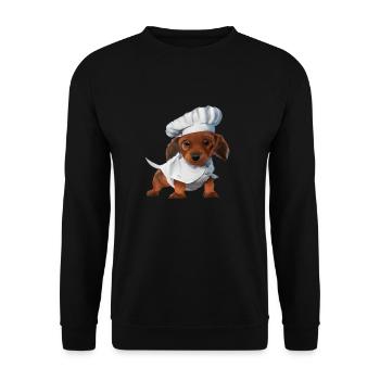 Chien Cuisine Teckel Gastronom Chiens Teckel Chiot - Sweat-shirt Unisexe - noir - Devant - Alina (178cm) & Michal (187cm)