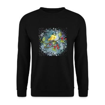Colorful bird - Unisex Sweatshirt - black - Front - Alina (178cm) & Michal (187cm)