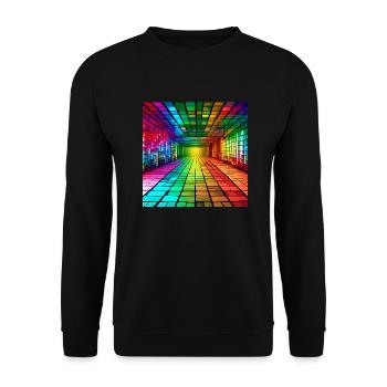 3D Rainbow Squares - Unisex Sweatshirt - black - Front - Alina (178cm) & Michal (187cm)