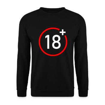 18+ - Unisex Pullover - Schwarz - Vorne - Alina (178cm) & Michal (187cm)