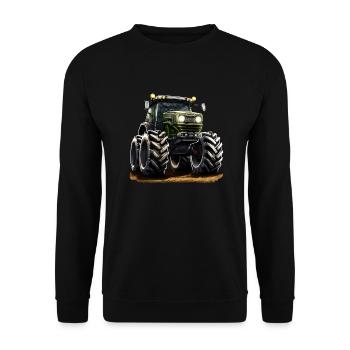 Les tracteurs sont de plus en plus gros - Sweat-shirt Unisexe - noir - Devant - Alina (178cm) & Michal (187cm)