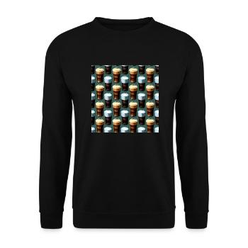 Beer Tankards Pattern - Unisex Sweatshirt - black - Front - Alina (178cm) & Michal (187cm)