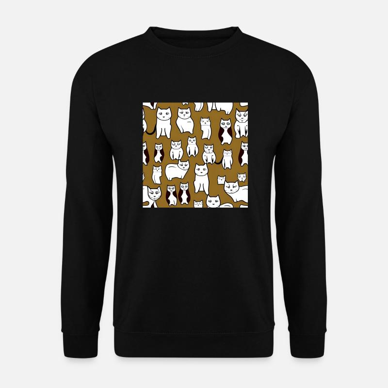 Cat Lover Muster - Unisex Pullover - Schwarz