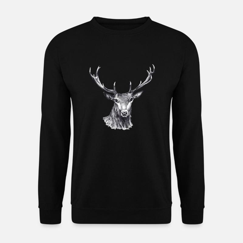Hirsch - Unisex Pullover - Schwarz