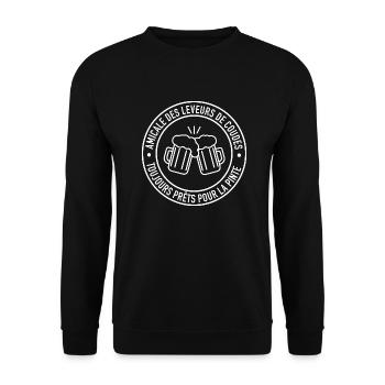 AMICALE LEVEURS DE COUDES - Sweat-shirt Unisexe - noir - Devant - Alina (178cm) & Michal (187cm)