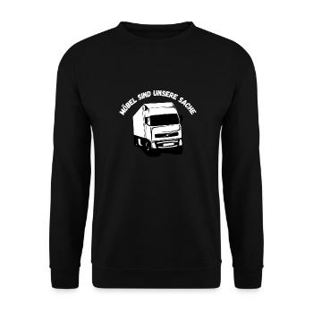 Möbel sind doch unsere Sache - Unisex Pullover - Schwarz - Vorne - Alina (178cm) & Michal (187cm)