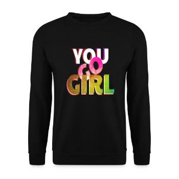 du gehst girl power frauen mädchen feminismus zitate frau - Unisex Pullover - Schwarz - Vorne - Alina (178cm) & Michal (187cm)