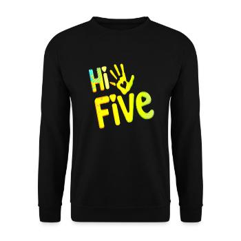 High Five Style Cool Hand Joke Saying Hit Trend - Unisex Sweatshirt - black - Front - Alina (178cm) & Michal (187cm)