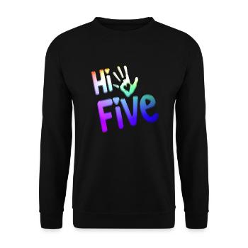 High Five Style Cool Hand Joke Saying Hit Trend - Unisex Sweatshirt - black - Front - Alina (178cm) & Michal (187cm)
