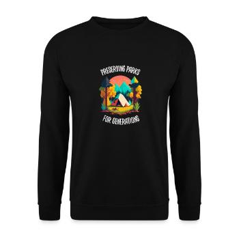 Natur Wildlife Outdoor Wald Camping Wandern Tee - Unisex Pullover - Schwarz - Vorne - Alina (178cm) & Michal (187cm)