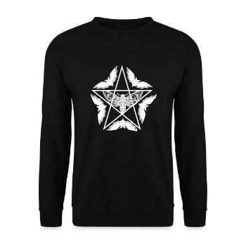 Gothic,Moth,Pentagon,Flowers,Red,Bat,White - Unisex Sweatshirt - black - Front - Alina (178cm) & Michal (187cm)