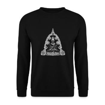 Buddha white - Unisex Sweatshirt - black - Front - Alina (178cm) & Michal (187cm)
