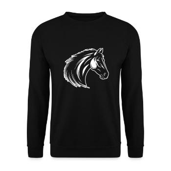 Horse Horse Head Pony - Unisex Sweatshirt - black - Front - Alina (178cm) & Michal (187cm)