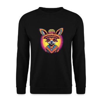 Chihuahua | Mexique | Chien Amusant Chapeau - Sweat-shirt Unisexe - noir - Devant - Alina (178cm) & Michal (187cm)