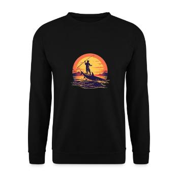 Hochsee-Fischen Geschenk Idee Blue Marlin - Unisex Pullover - Schwarz - Vorne - Alina (178cm) & Michal (187cm)