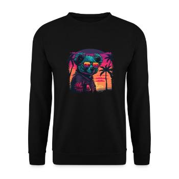 Synthwave Koala Sunset - Unisex Sweatshirt - black - Front - Alina (178cm) & Michal (187cm)