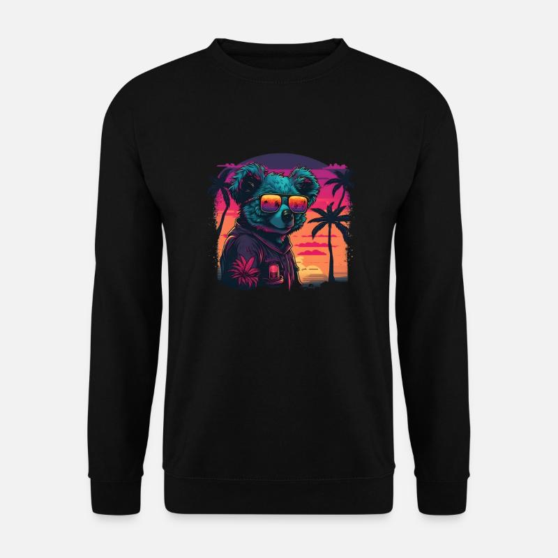 Synthwave Koala Sunset - Sweat-shirt Unisexe - noir