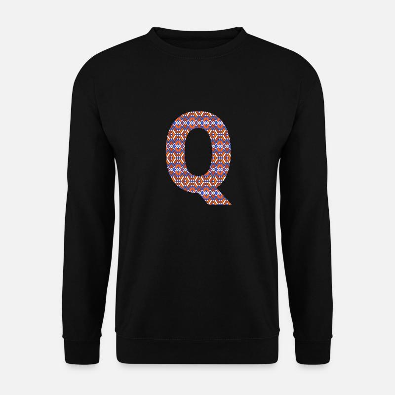 Monogram Letter Q- geometric pattern - Unisex Sweatshirt - black