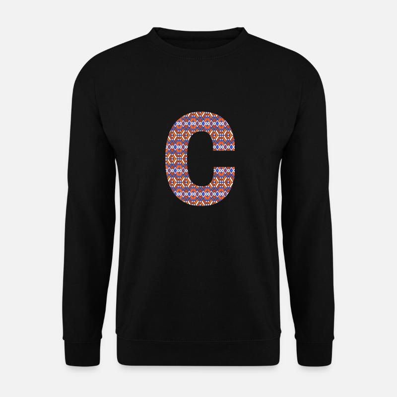 Monogram Letter C- geometric pattern - Unisex Sweatshirt - black