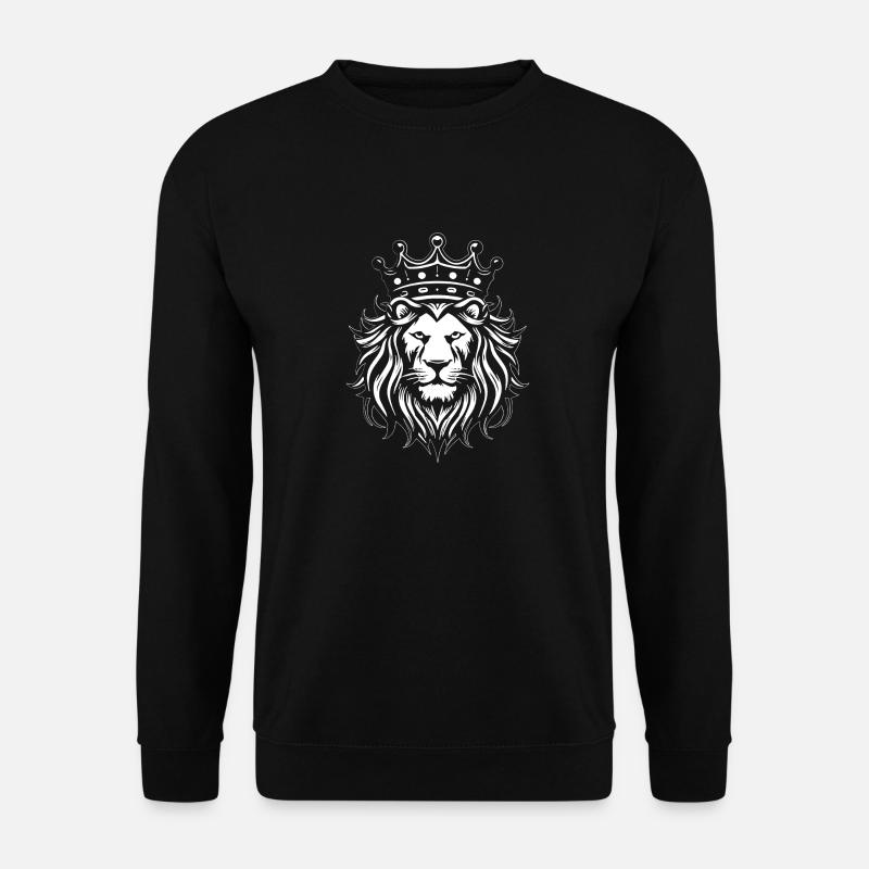 Löwe Löwenkopf Raubtier - Unisex Pullover - Schwarz