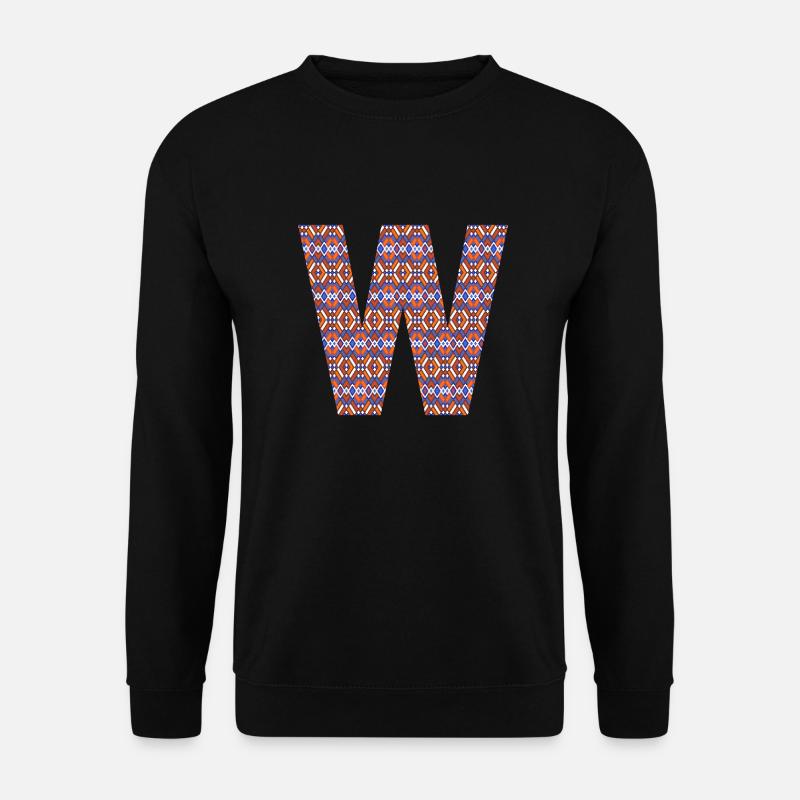 Monogram Letter W- geometric pattern - Unisex Sweatshirt - black