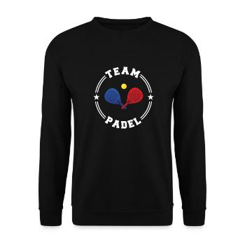 TEAM PADEL College Runde w - Unisex Pullover - Schwarz - Vorne - Alina (178cm) & Michal (187cm)
