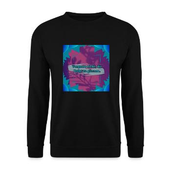 Ruhe Zitat - Unisex Pullover - Schwarz - Vorne - Alina (178cm) & Michal (187cm)